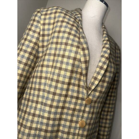 GIORGIO ARMANI Le Collezioni Houndstooth Alpaca/Wool Blend Blazer Sz US 10/EU 46 - Picture 3 of 12